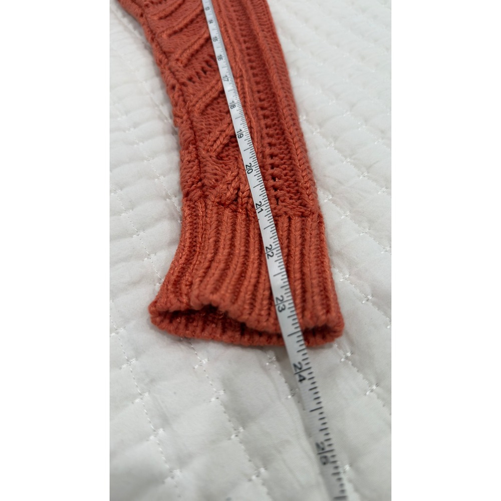 Lauren Ralph Lauren Burnt Orange Pointelle‎ Chevron Knit Sweater SP - Picture 9 of 9